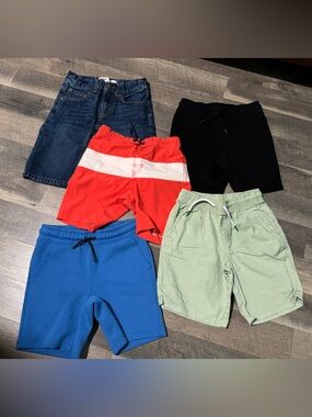 Multiples Red and White Stripe Swim Shorts for Kids